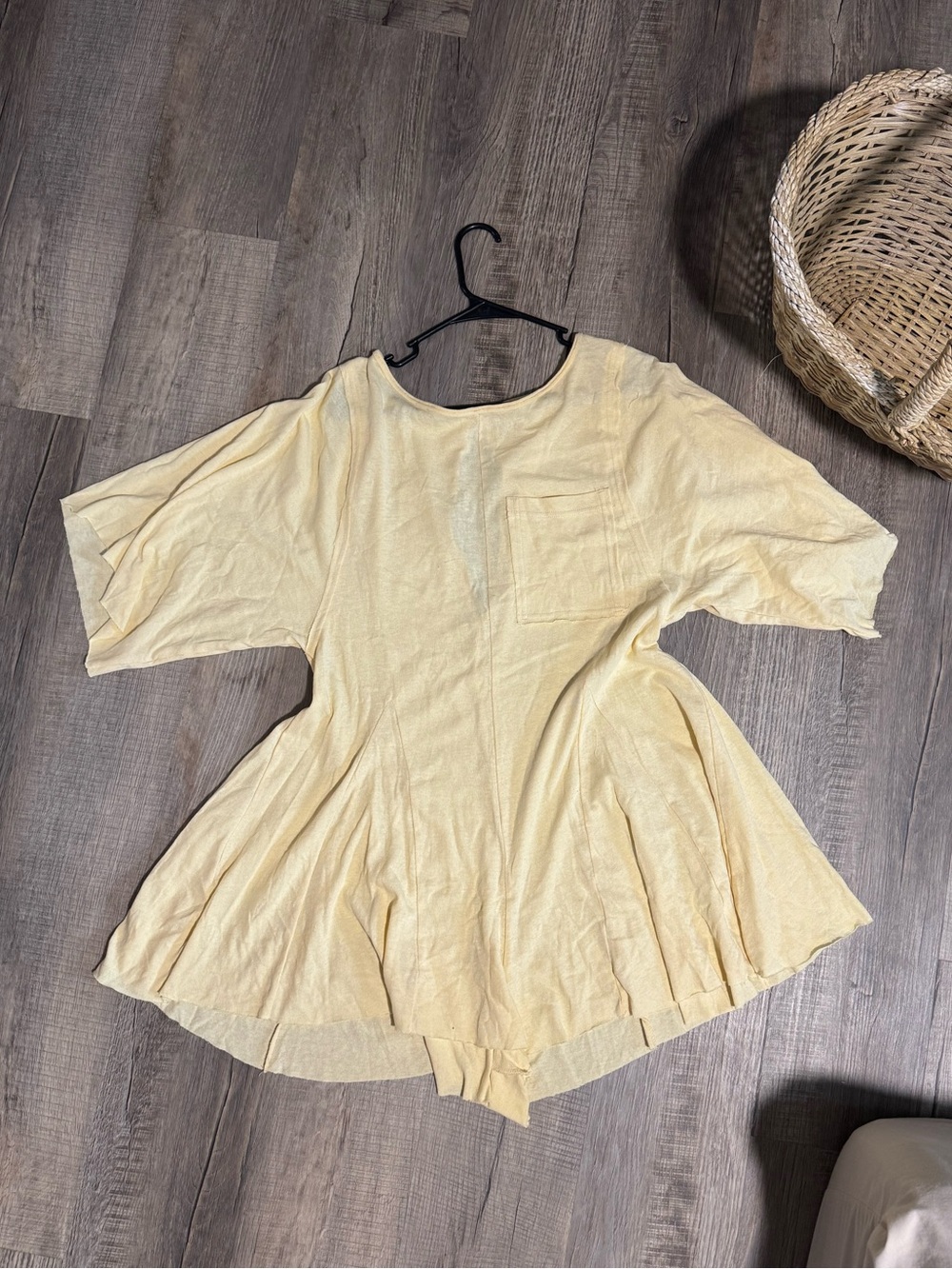 Free People Pale Yellow Flared Romper